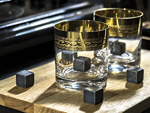Whiskey-Stones-Gift-for-Men-Scotch-Whiskey-Stones-Set-Premium-Bar-Accessories-with-9-Chilling-Rocks-instead-ice-cubes-Does-Not-Dilute-Your-Drink-Wooden-Box-Set-Velvet-Carrying-Bag-Ice-Tongs-0-1