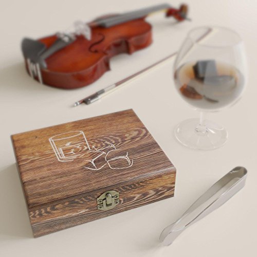 Whiskey-Stones-Gift-for-Men-Scotch-Whiskey-Stones-Set-Premium-Bar-Accessories-with-9-Chilling-Rocks-instead-ice-cubes-Does-Not-Dilute-Your-Drink-Wooden-Box-Set-Velvet-Carrying-Bag-Ice-Tongs-0-4