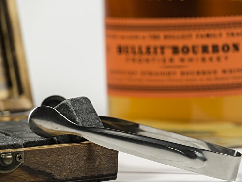 Whiskey-Stones-Gift-for-Men-Scotch-Whiskey-Stones-Set-Premium-Bar-Accessories-with-9-Chilling-Rocks-instead-ice-cubes-Does-Not-Dilute-Your-Drink-Wooden-Box-Set-Velvet-Carrying-Bag-Ice-Tongs-0-5
